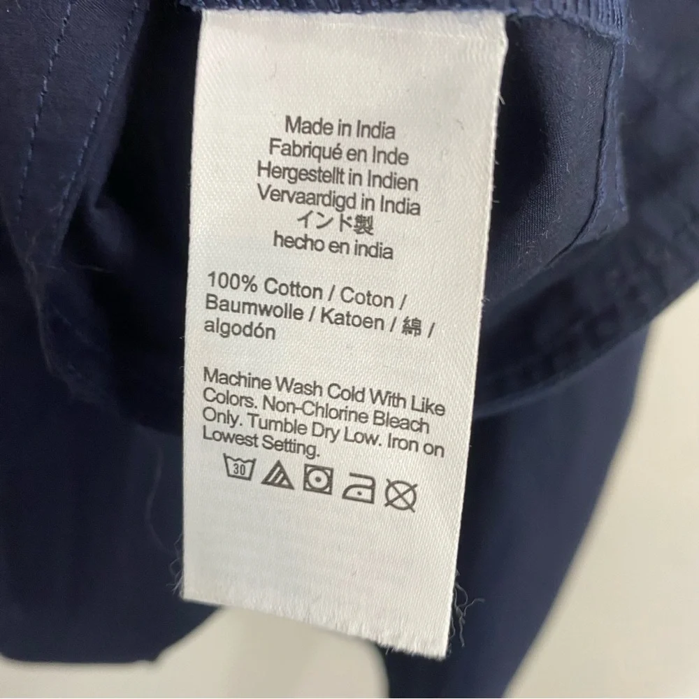 J.CREW Elena Mini Shirt Poplin Dress Navy Blue